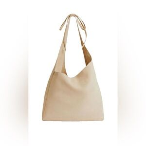 Reformation Vittoria Tote Bag in Ecru Suede